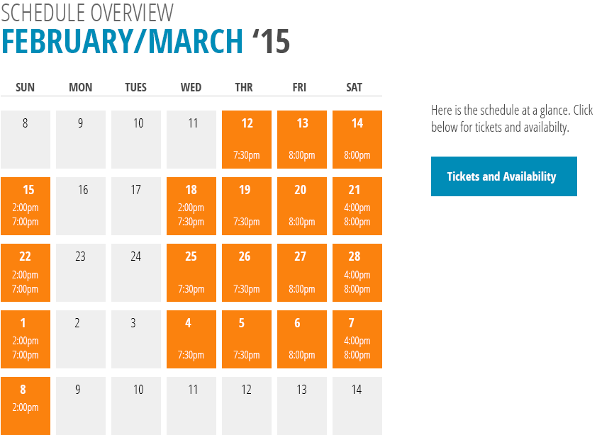 Oceanside performance schedule