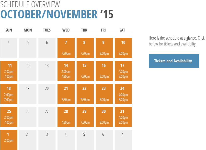 I and You performance calendar