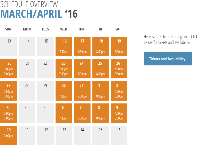 The Realness performance schedule